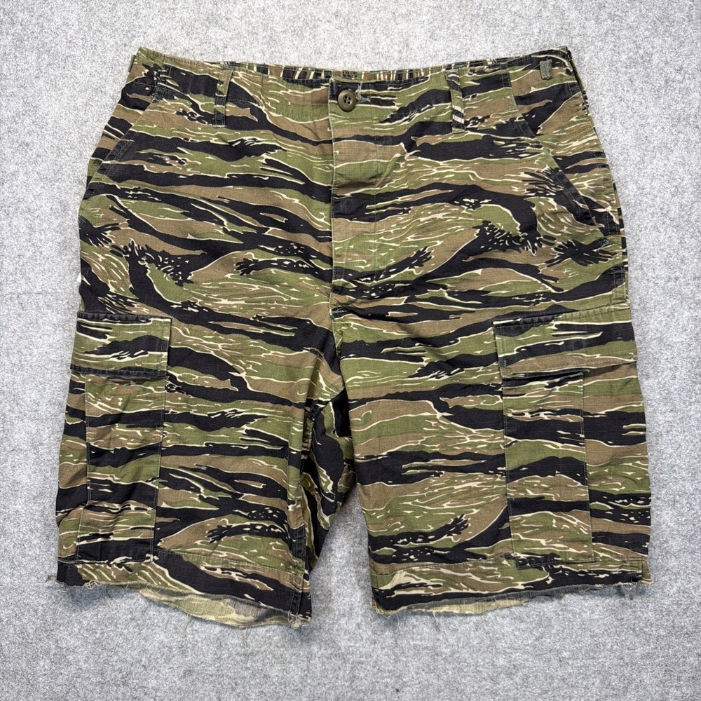 Military Shorts Desert Tiger Stripe Camo Cargo Army  Baggy Men's Medium 34